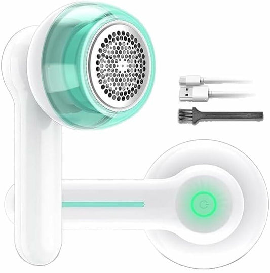 Generic Fabric Shaver Rechargeable Lint Remover 6 Leaf Blades White