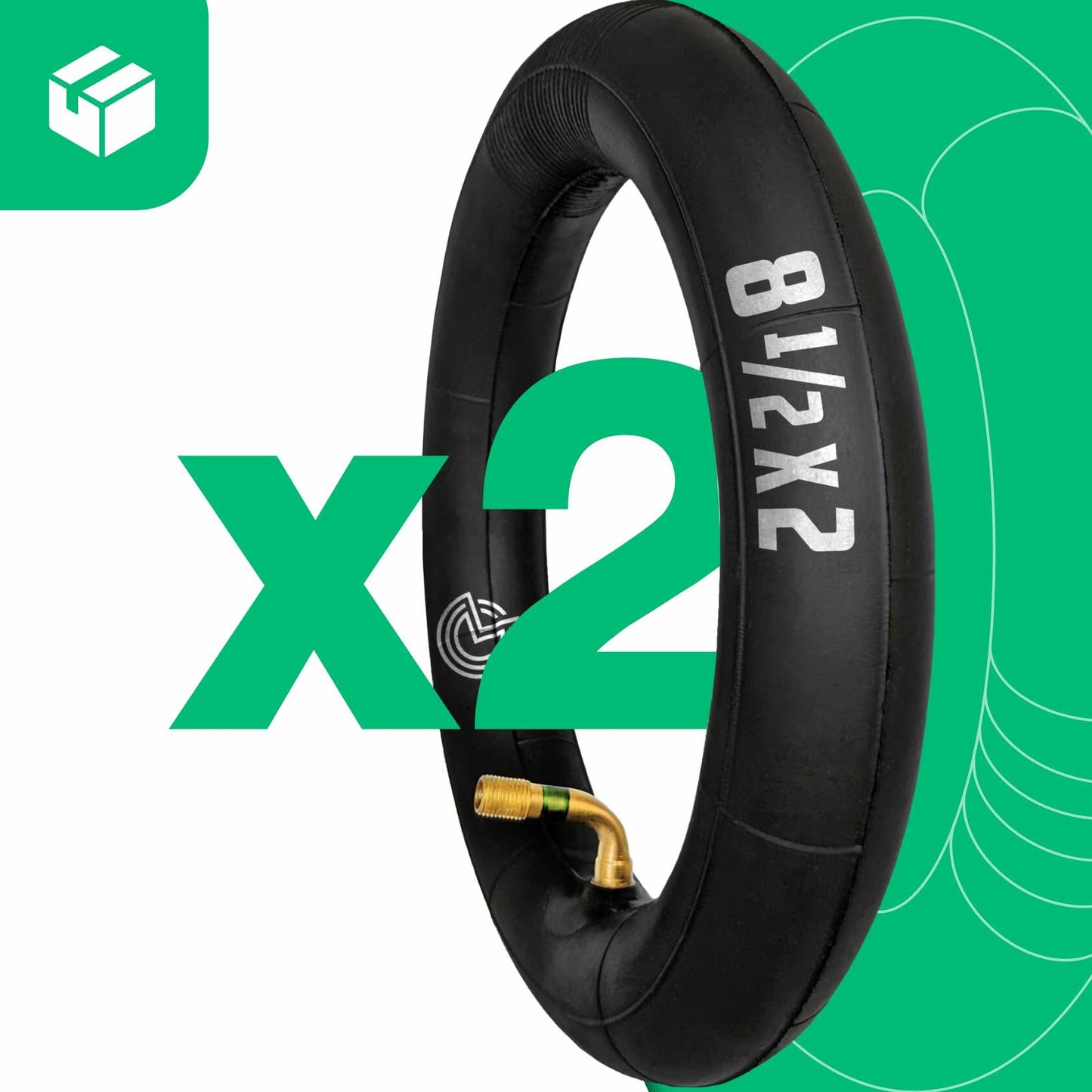 MOOVMOOV 2-Pack Inner Tubes 8.5x2L Bent Valve 70/90 for Electric Scooter Size 8