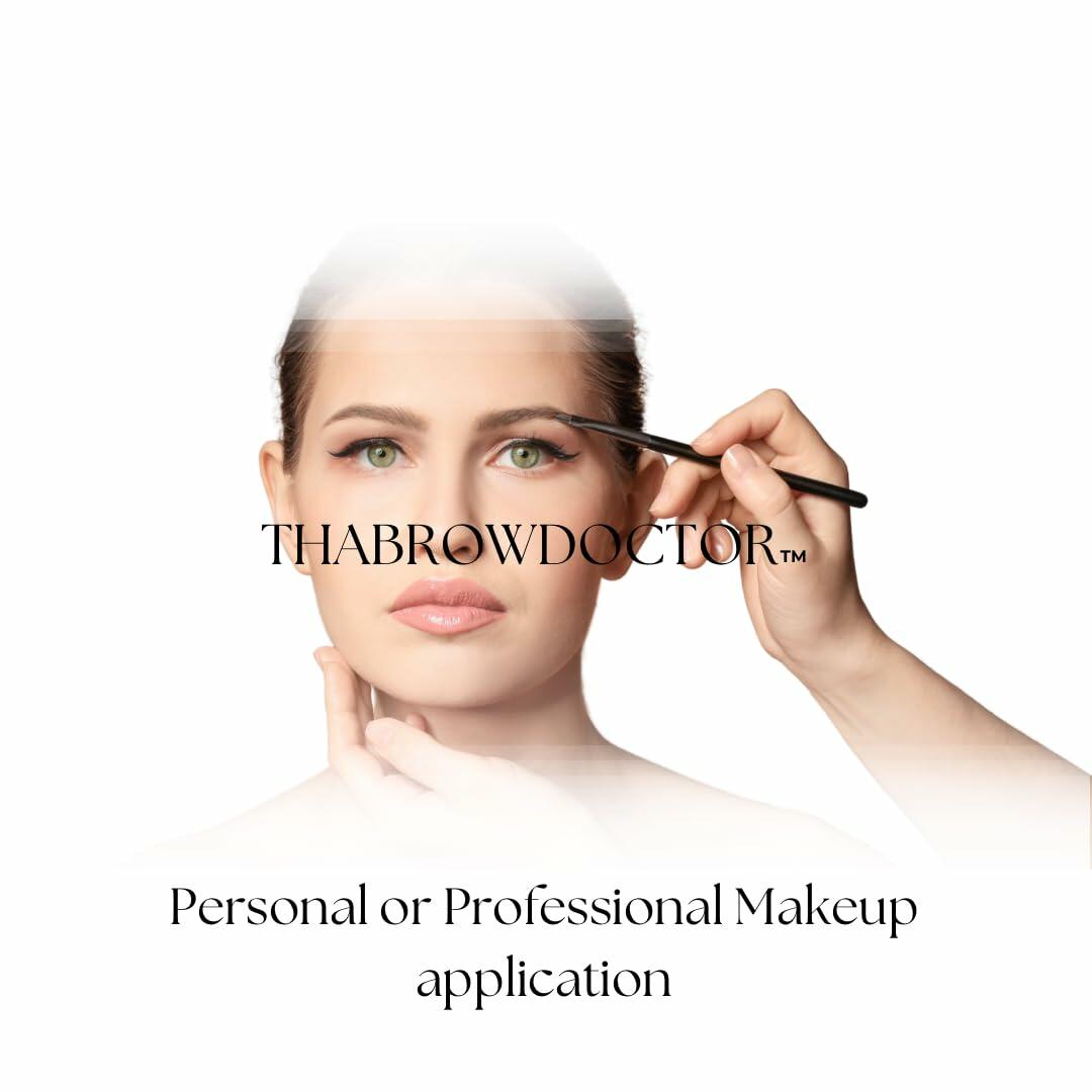 THABROWDOCTOR Makeup Brush Set 2pc Angled Flat Edge Synthetic Black White