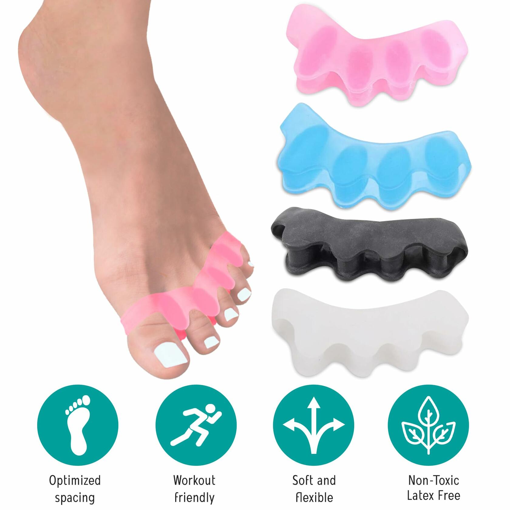 NAMELESS NICHE Toe Separators Bunion Corrector Toe Spacers White 1 Pair