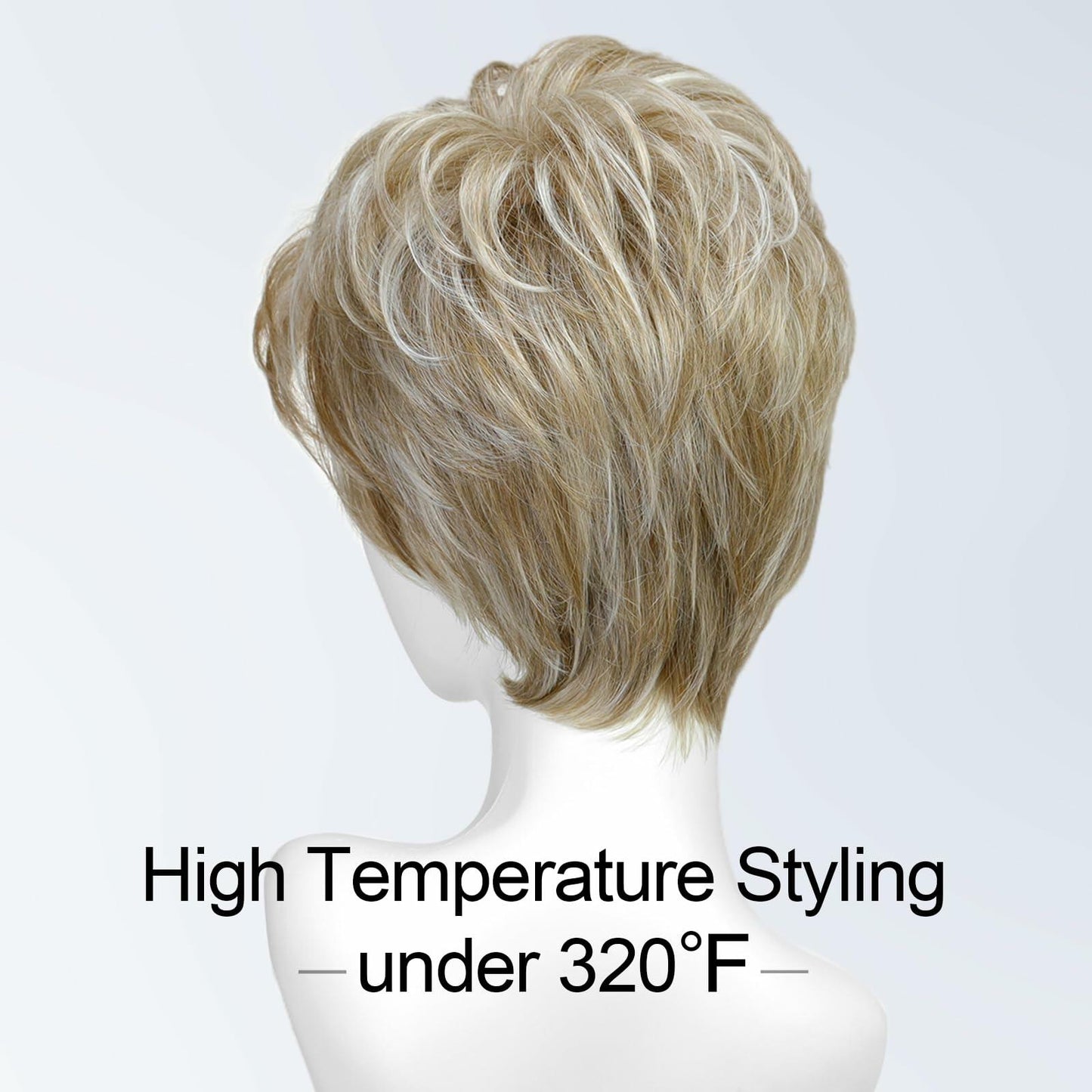 Getshow Mono Top Synthetic Lace Front Wig Layered Hair Light Mixed Blonde