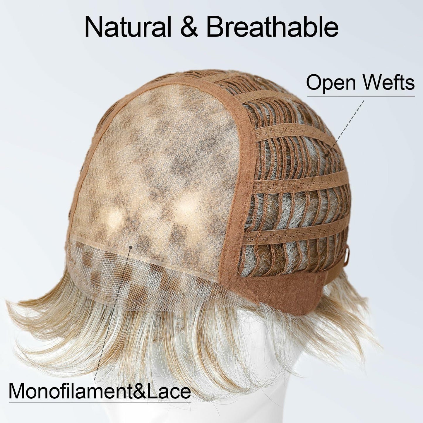 Getshow Mono Top Synthetic Lace Front Wig Layered Hair Light Mixed Blonde