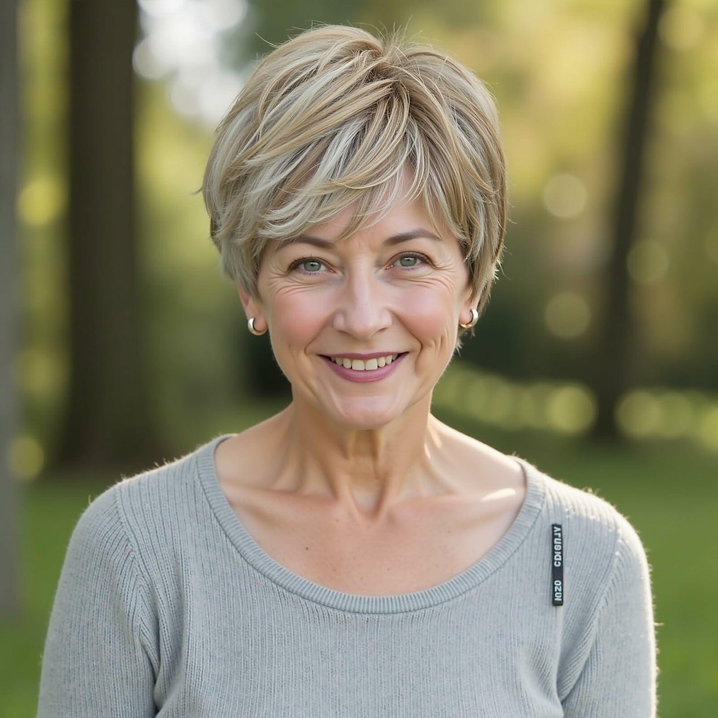 Getshow Mono Top Synthetic Lace Front Wig Layered Hair Light Mixed Blonde