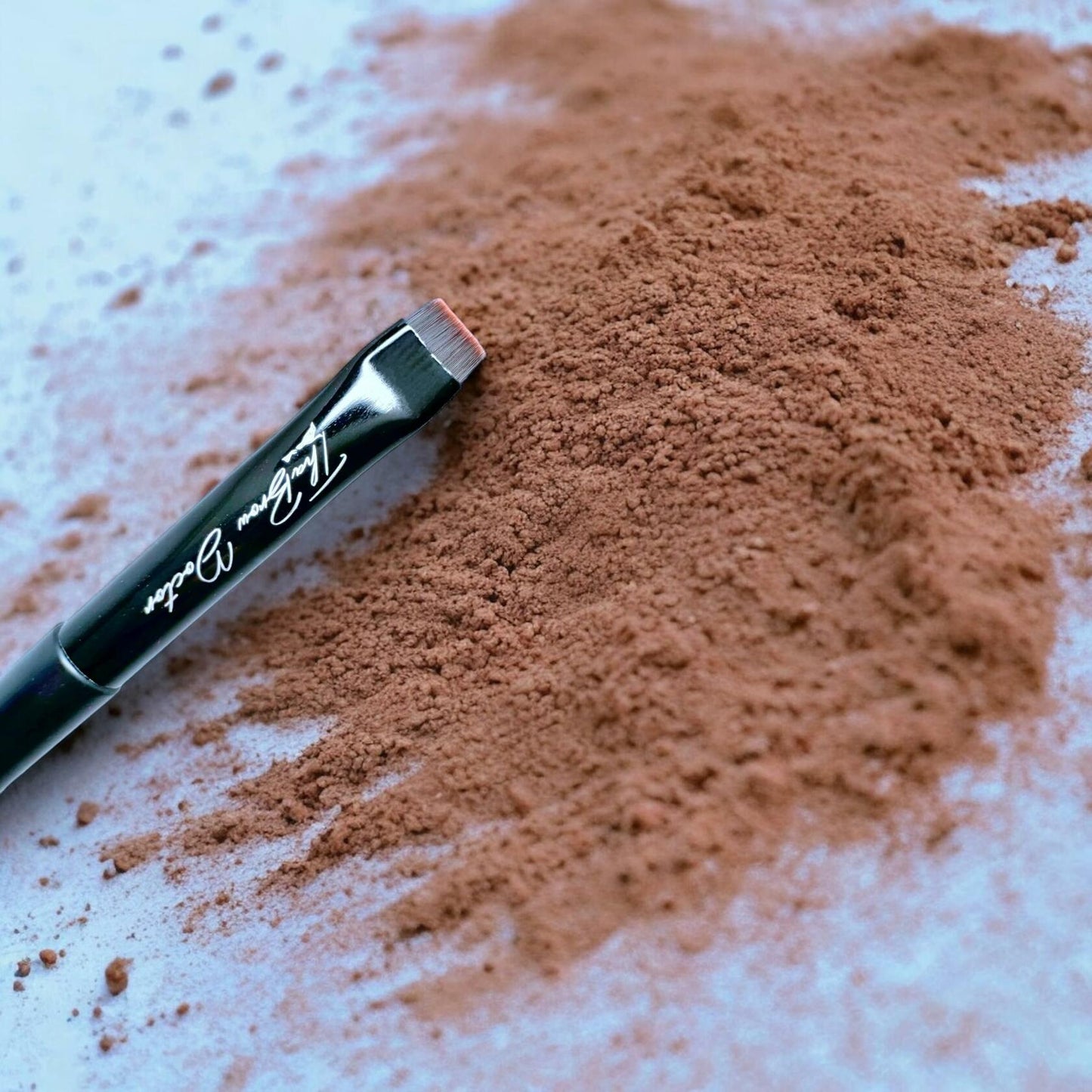 THABROWDOCTOR Makeup Brush Set 2pc Angled Flat Edge Synthetic Black White