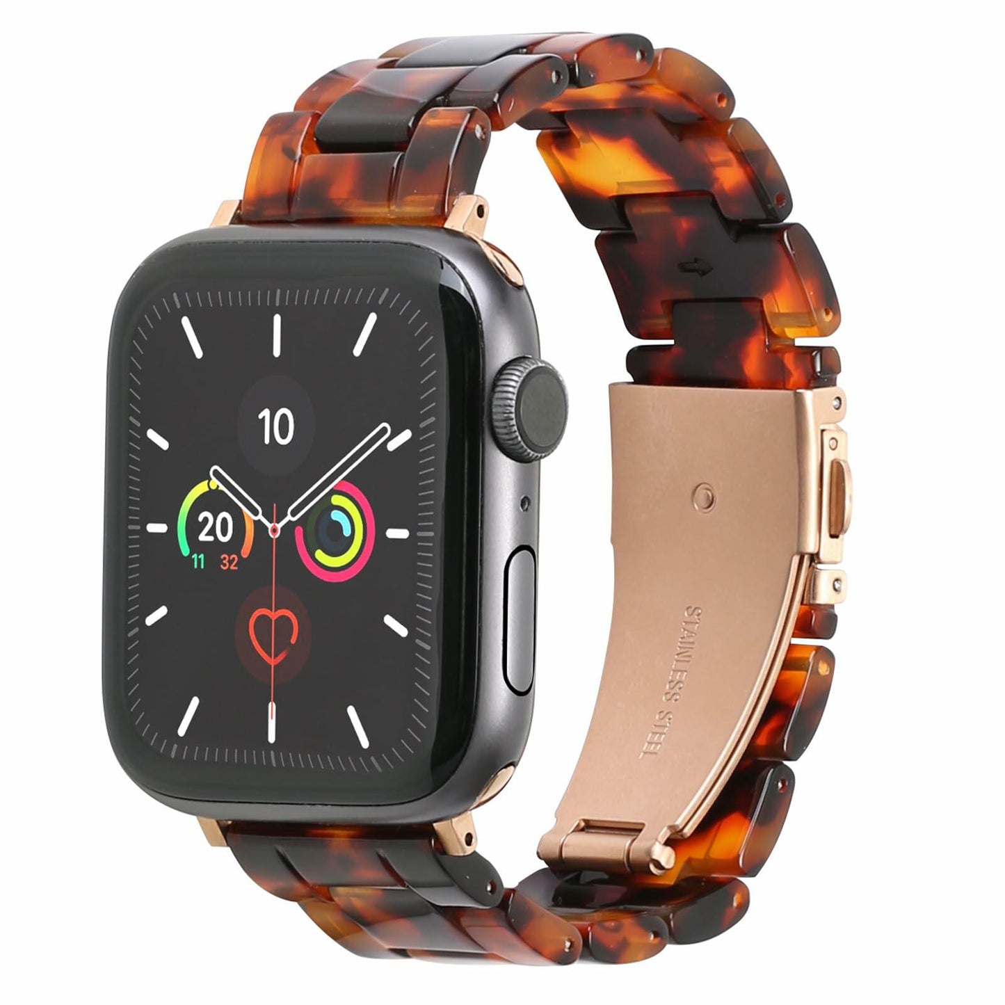 MAIRUI Resin Watch Band Compatible Apple Watch 38-41mm Series 1-9 Amber