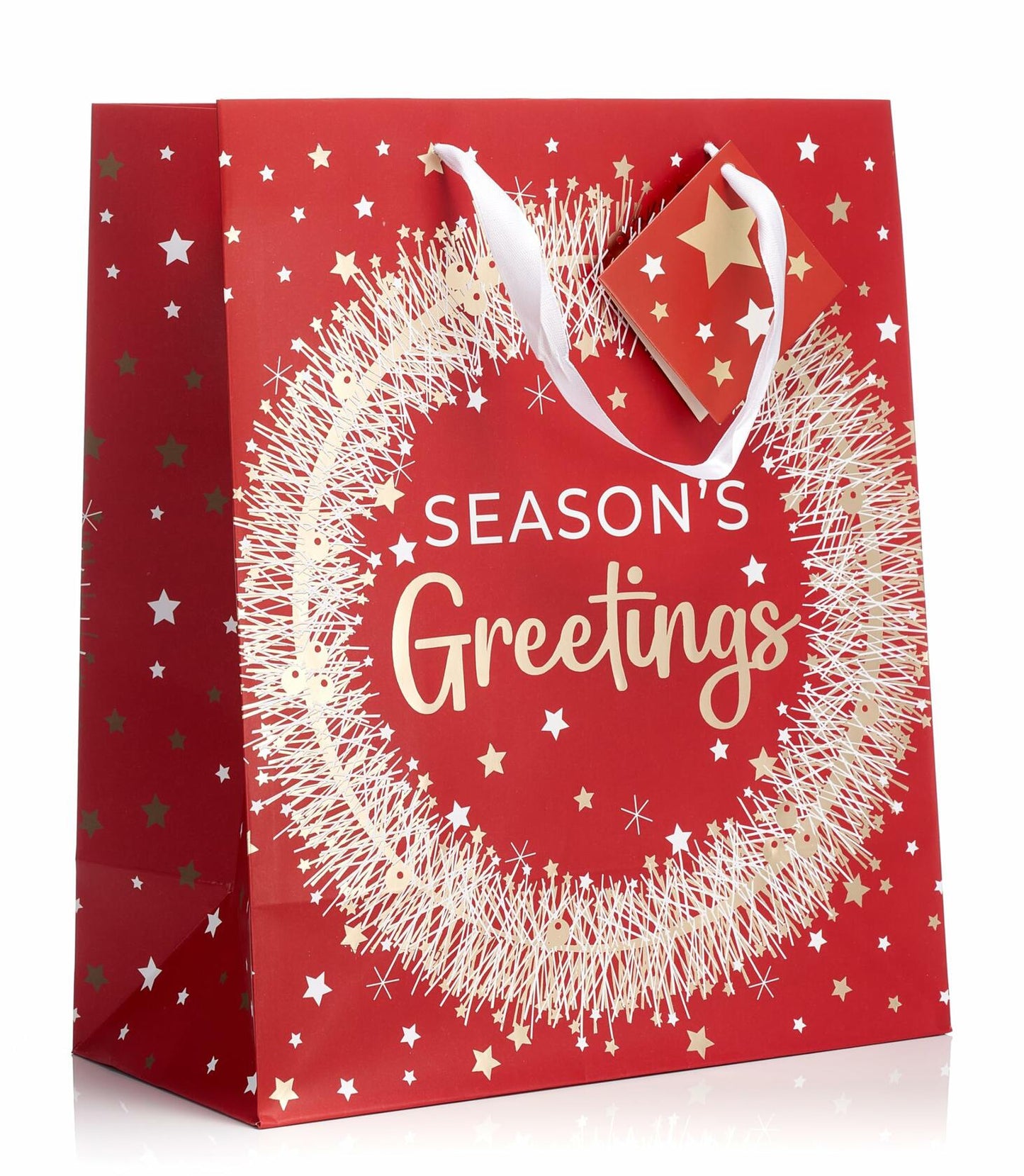 Fifth Ave Kraft Christmas Bags Large 12x10x5 Joy Pack of 12 Holiday Gift