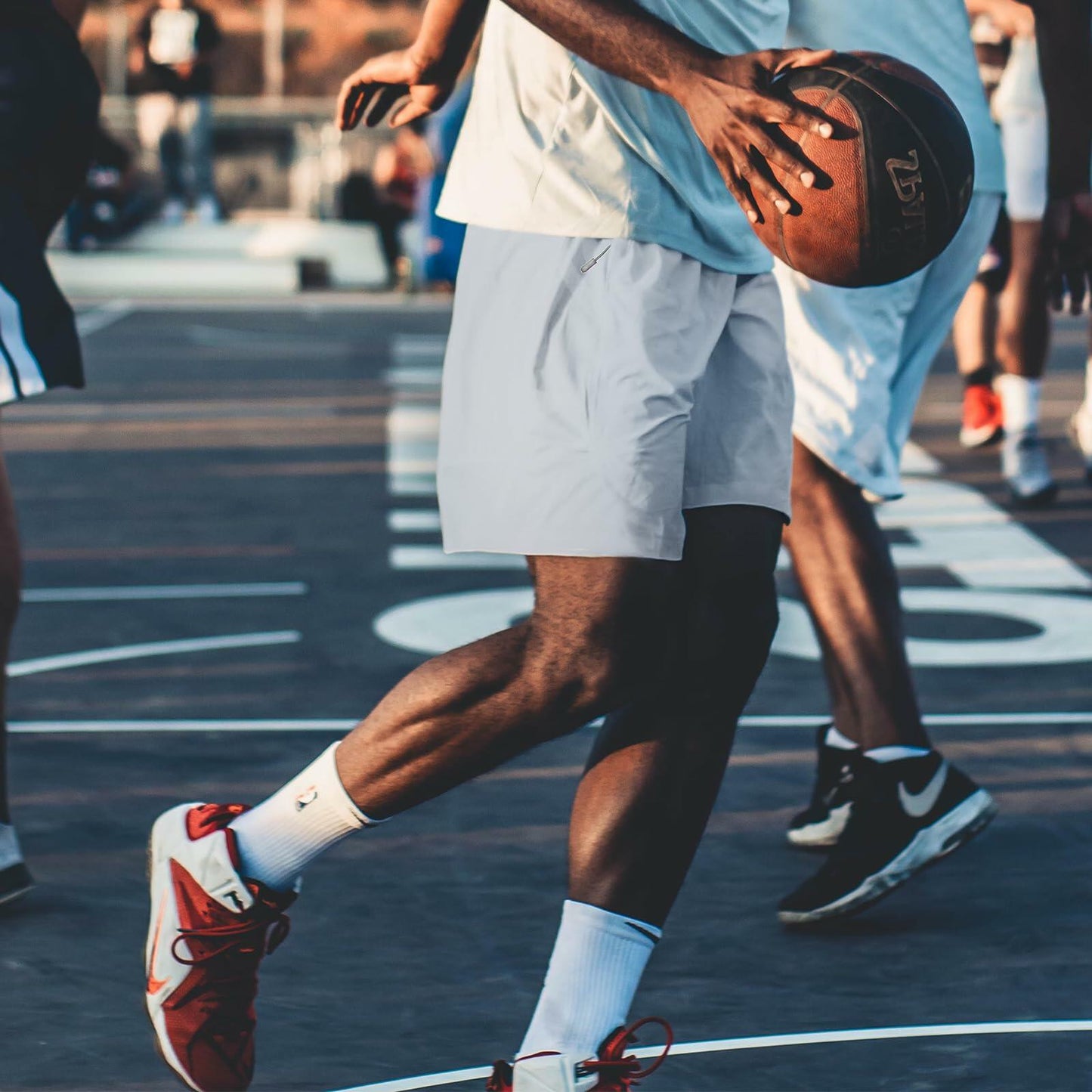 Haimont Men's Athletic Running Shorts Quick Dry Zipper Pocket Blue Size XXL