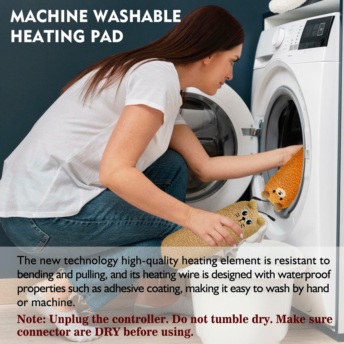 Crimmy USB Blue Bear Heating Pad for Period Cramps Pain Relief Car Travel