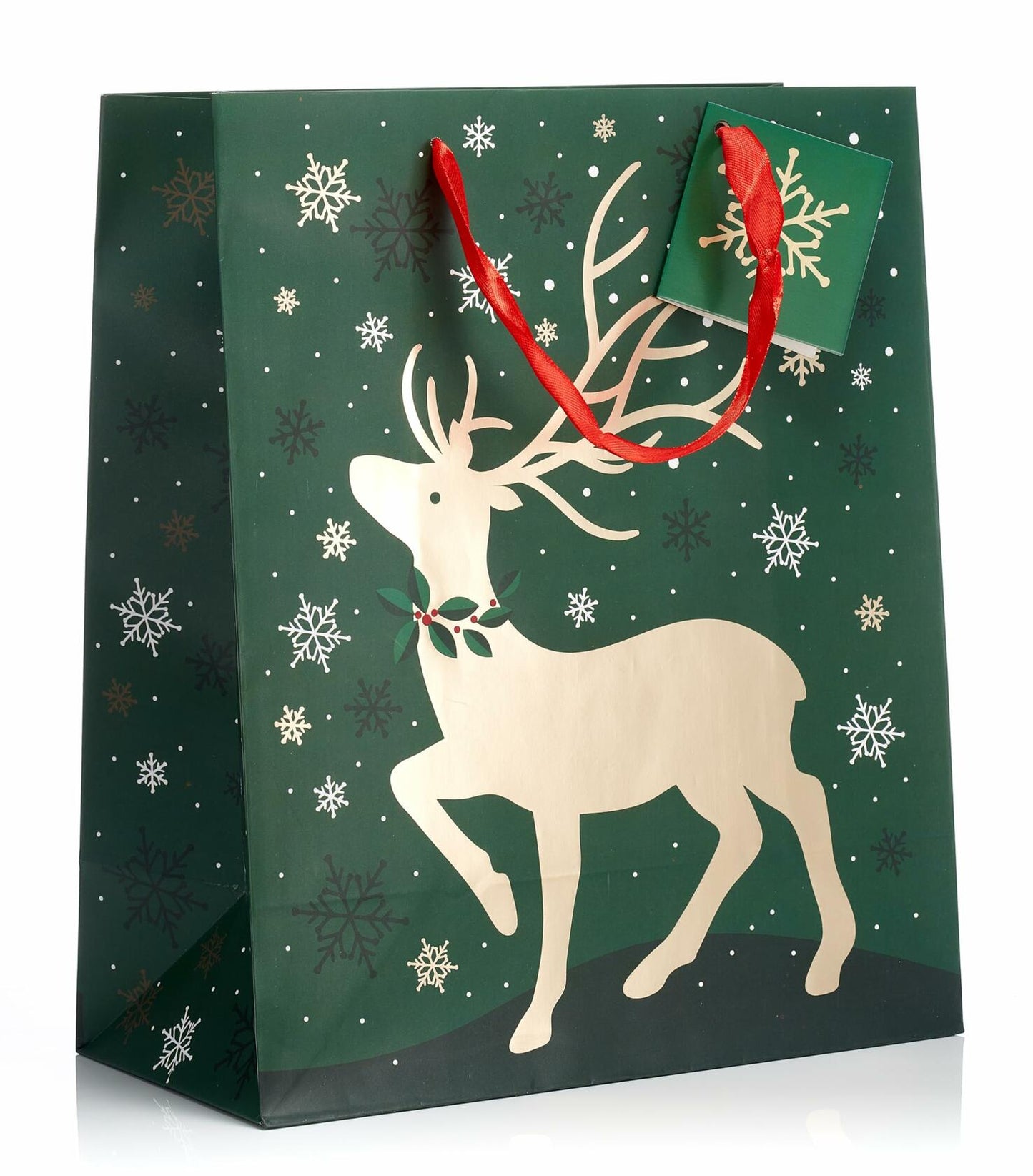 Fifth Ave Kraft Christmas Bags Large 12x10x5 Joy Pack of 12 Holiday Gift