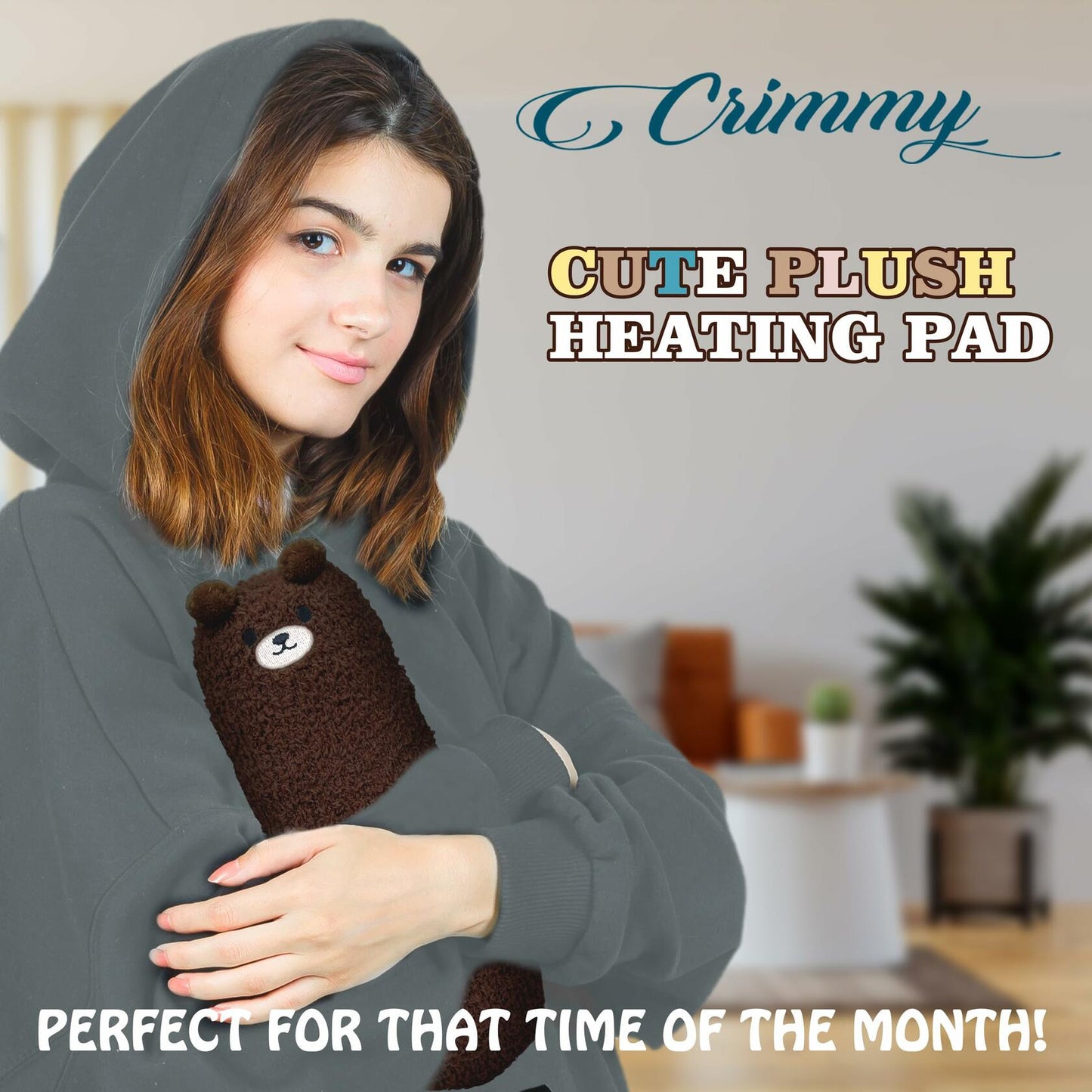 Crimmy USB Blue Bear Heating Pad for Period Cramps Pain Relief Car Travel