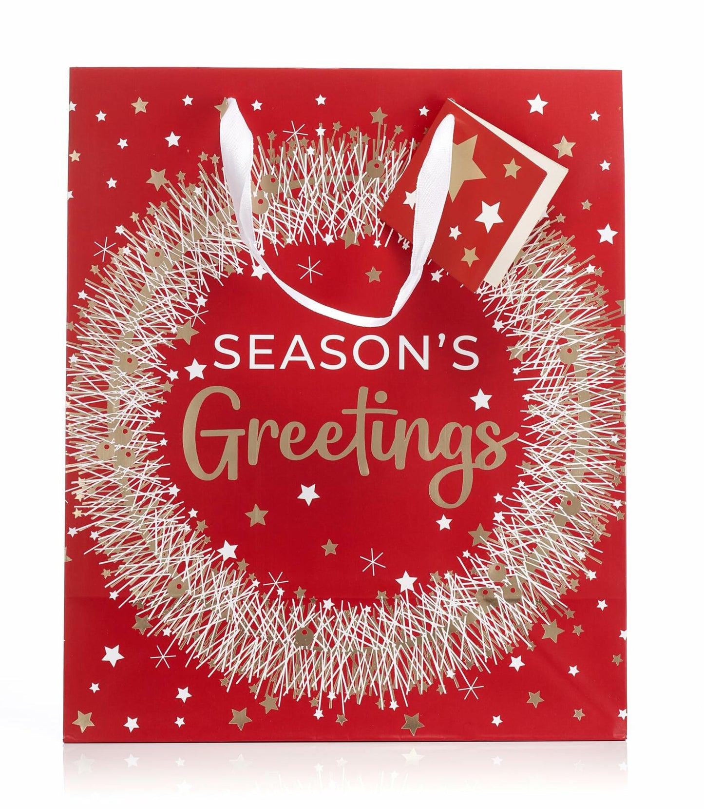 Fifth Ave Kraft Christmas Bags Large 12x10x5 Joy Pack of 12 Holiday Gift