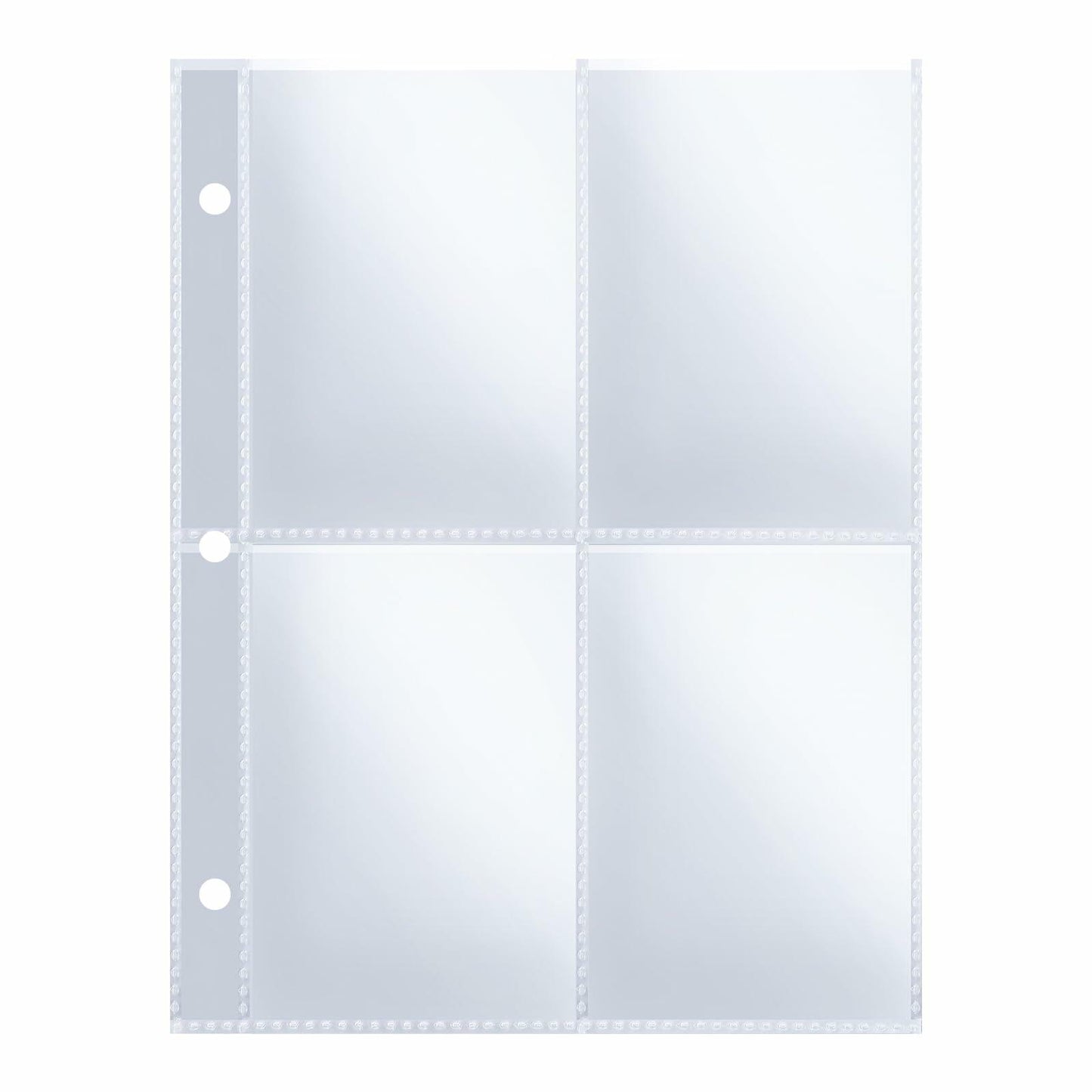 HUAFENGSH 4 Pocket Card Sleeves A5 3 Ring Binder 2.5x3.5 Inch 100 Pack