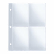 HUAFENGSH 4 Pocket Card Sleeves A5 3 Ring Binder 2.5x3.5 Inch 100 Pack