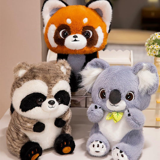 BIUBIULOVE Red Panda Stuffed Animal Plush Toy 10inch Raccoon Color