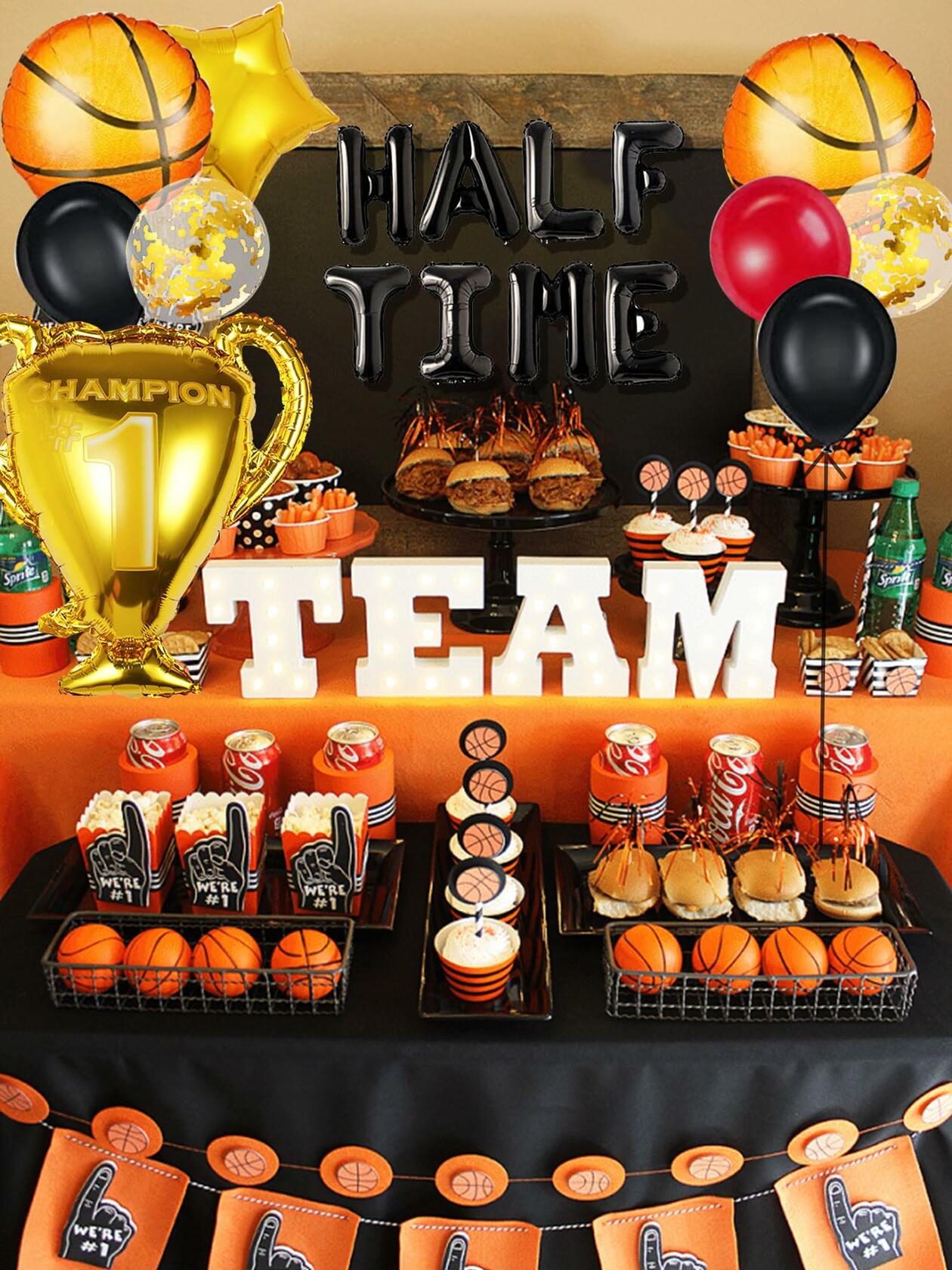 JeVenis Half Time Birthday Boy Basketball Balloons 1/2 Way to One