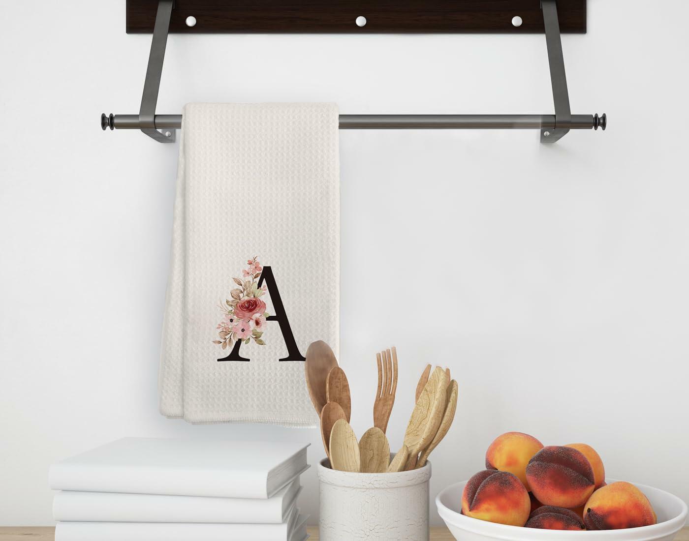 Bnwepo Kitchen Towel Mode Monogram Letter A Microfiber 16x24 Inches