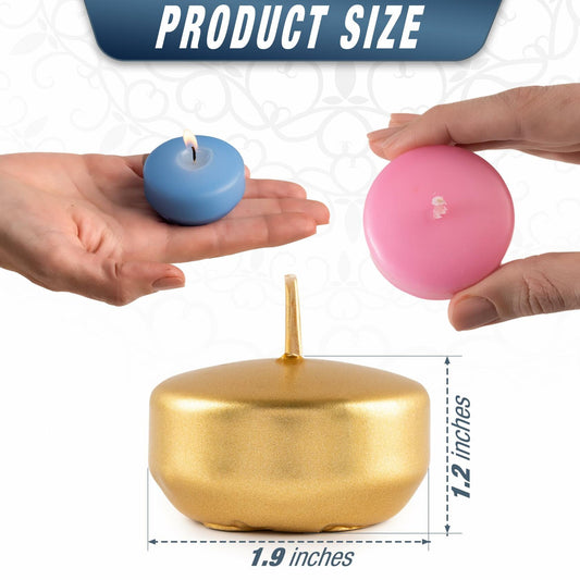 SECEL Floating Candles 2 Inch Paraffin Wax Cotton Wick Dripless 24 Pack