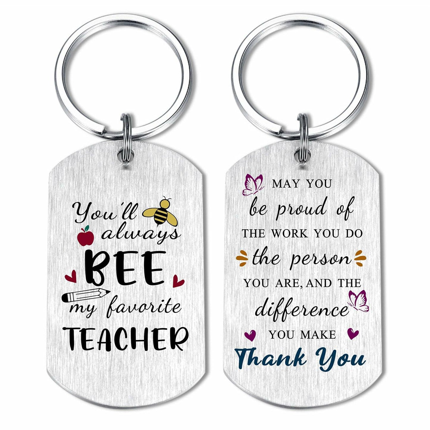 Alotozo Teacher Appreciation Laser Engraved Keychain Bulk Thank You Gifts Small