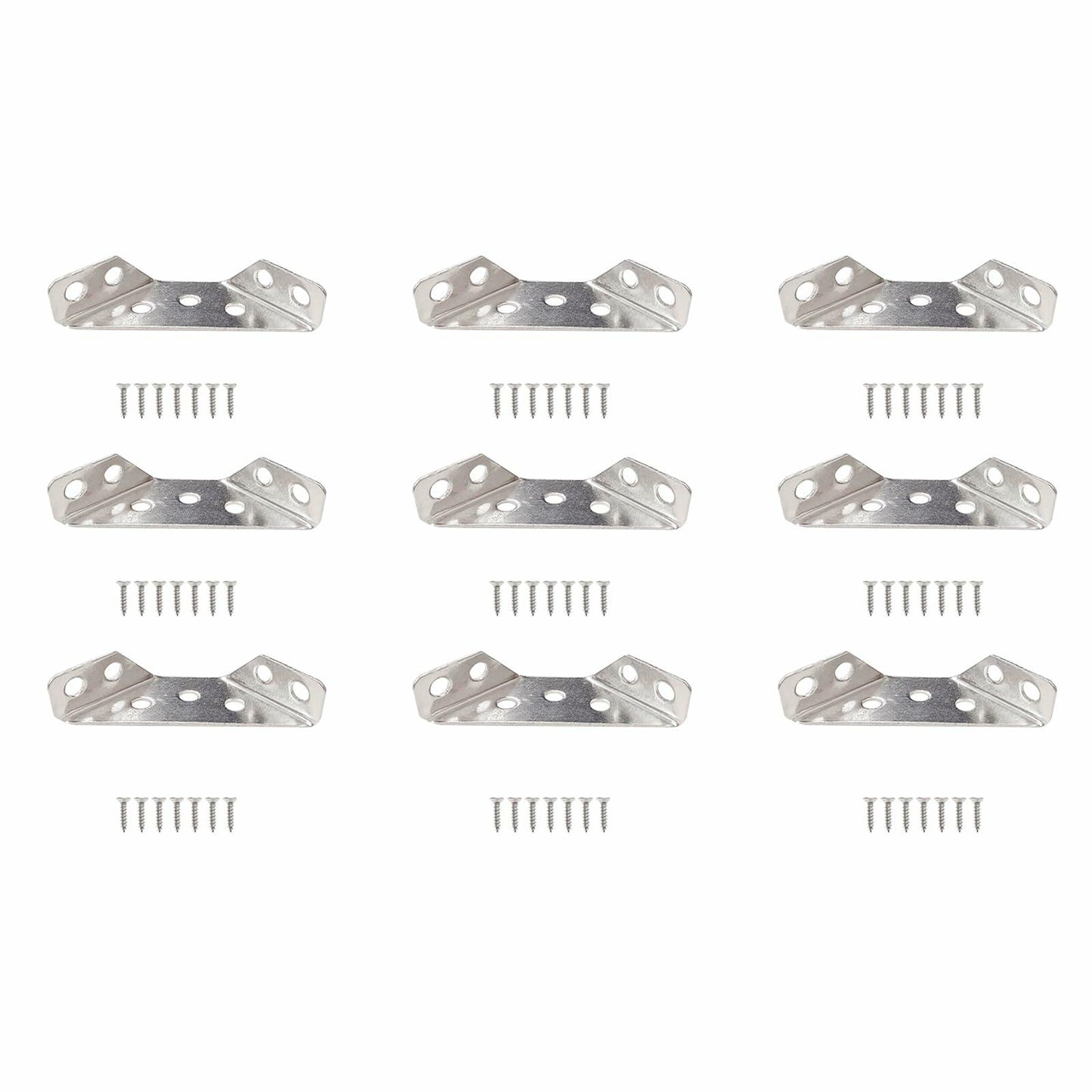 GWYAN 12 Pcs Stainless Steel Furniture Corner Connectors with Screws