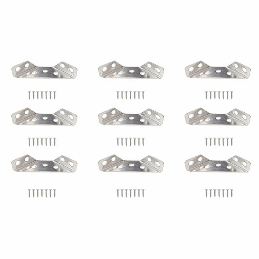 GWYAN 12 Pcs Stainless Steel Furniture Corner Connectors with Screws