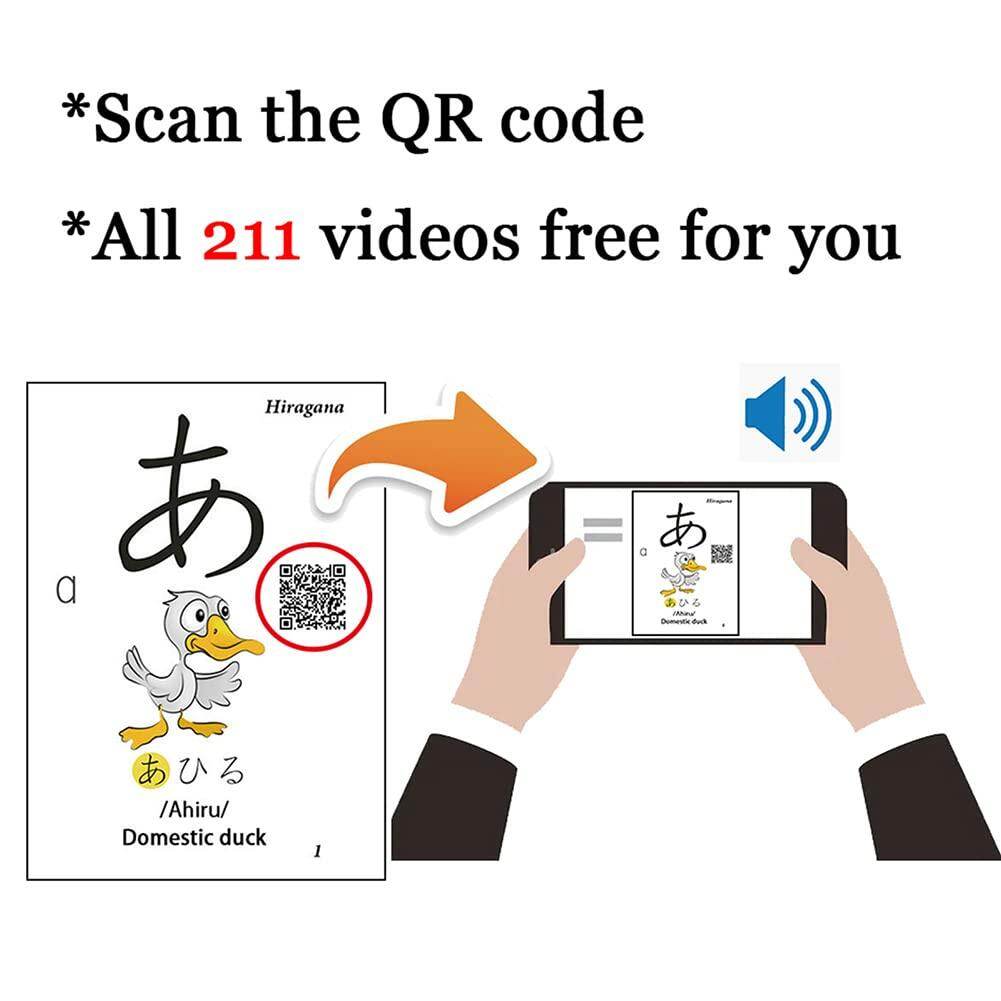 107 Japanese Hiragana Katakana Flash Cards Alphabet Learning Set
