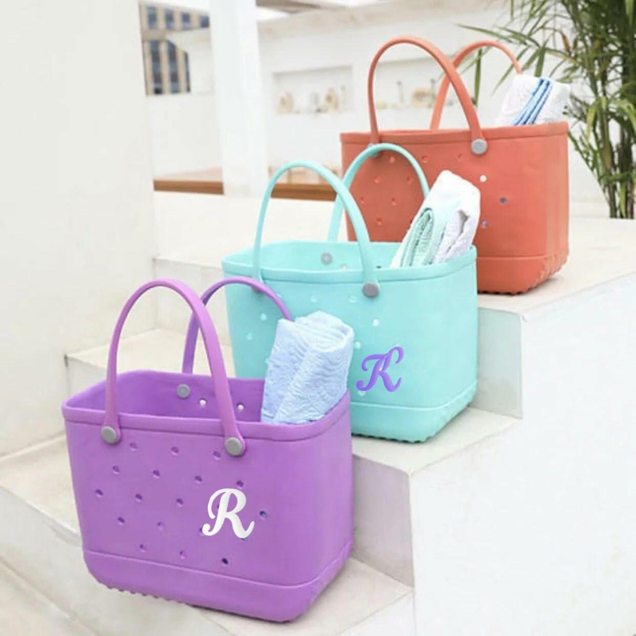 3PCS Letter Charms for Bogg Bags 2.75" Large Inserts Accessories White S