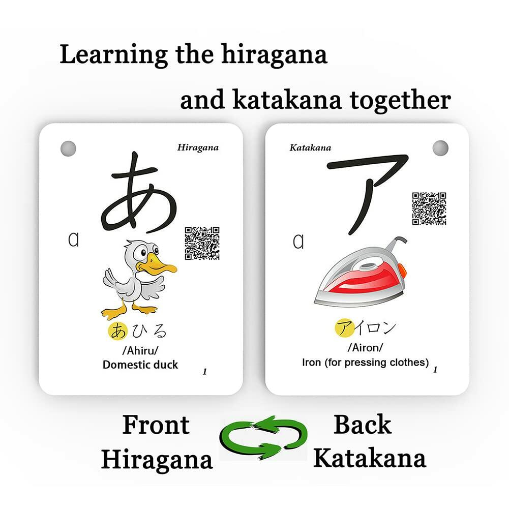 107 Japanese Hiragana Katakana Flash Cards Alphabet Learning Set