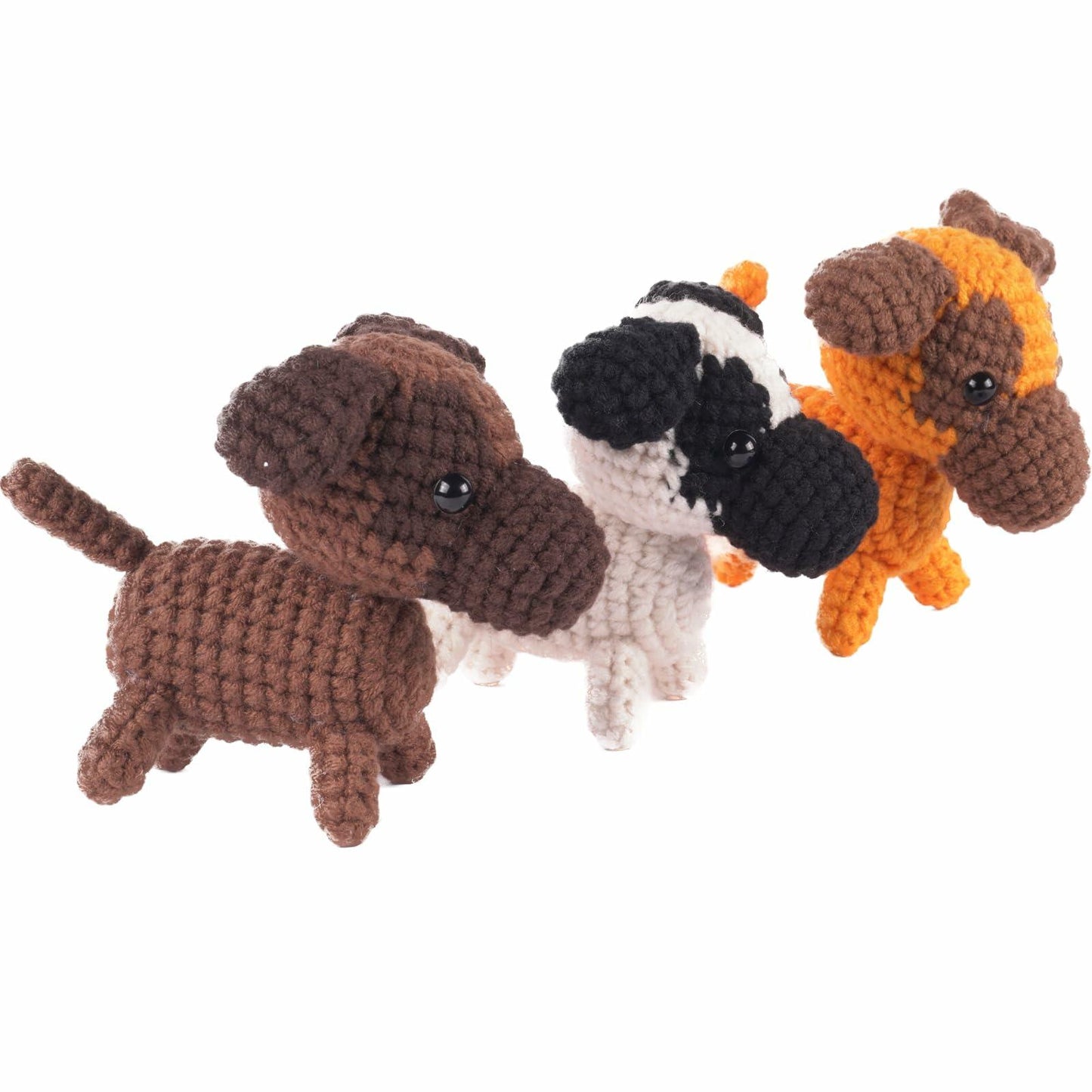 Finnacy Crochet Dog Kit Husky 3 pcs Yarn Hook Accessories Starter Kit