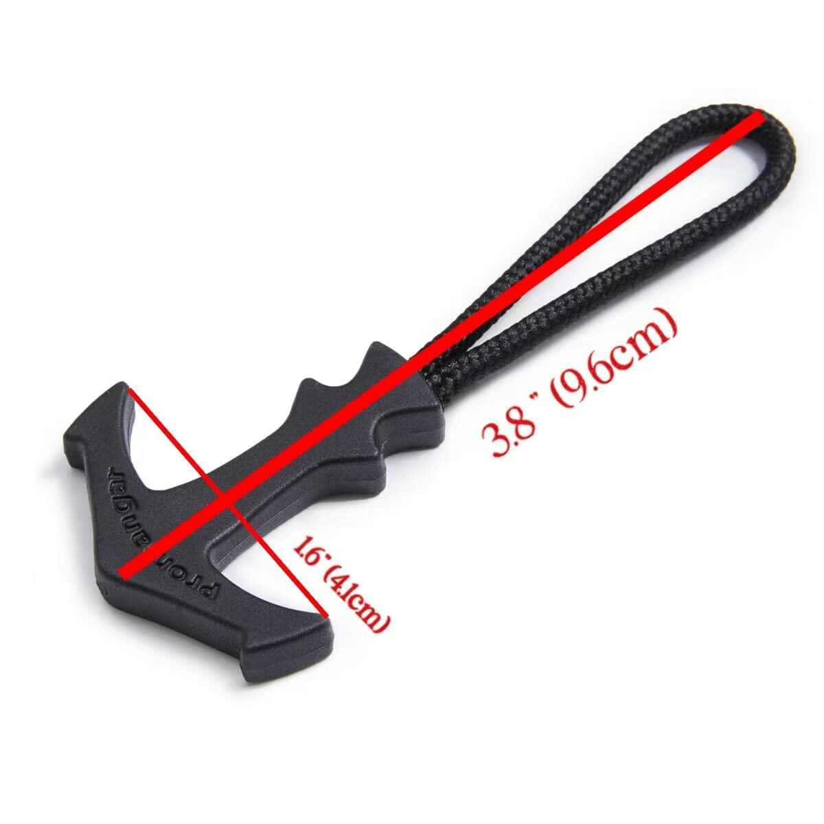 BJA Chunky T-Shaped TPU Zipper Puller Black Set of 6 Durable