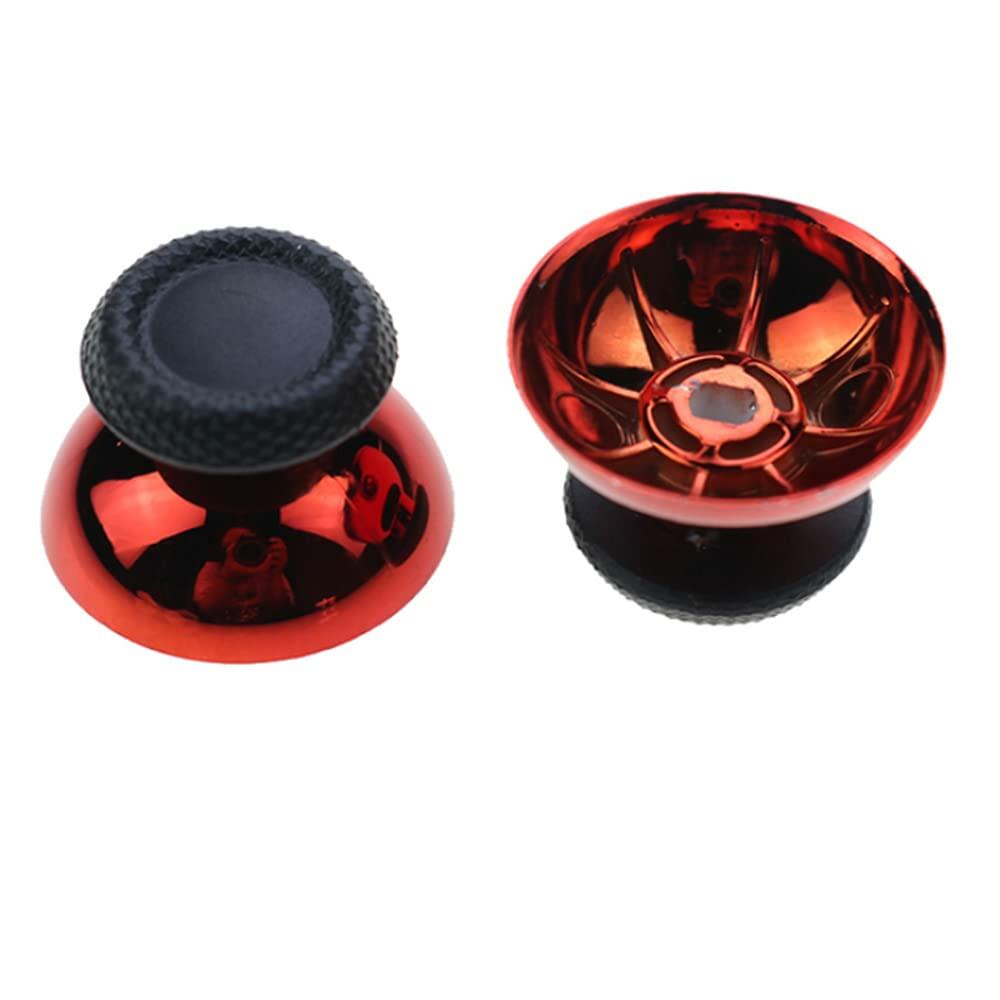 Rowsmau Chrome 3D Analog Thumbstick Caps Replacement for PS5 Red