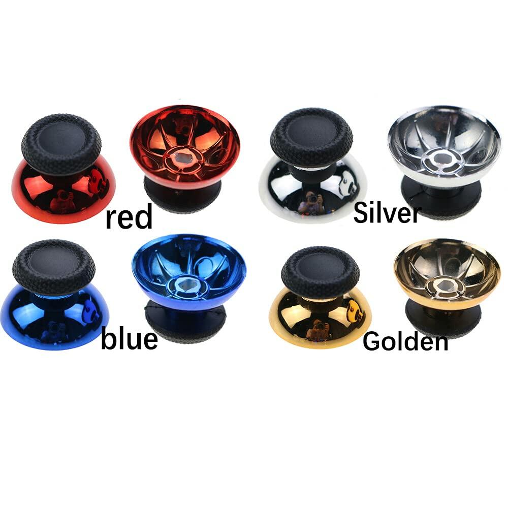 Rowsmau Chrome 3D Analog Thumbstick Caps Replacement for PS5 Red