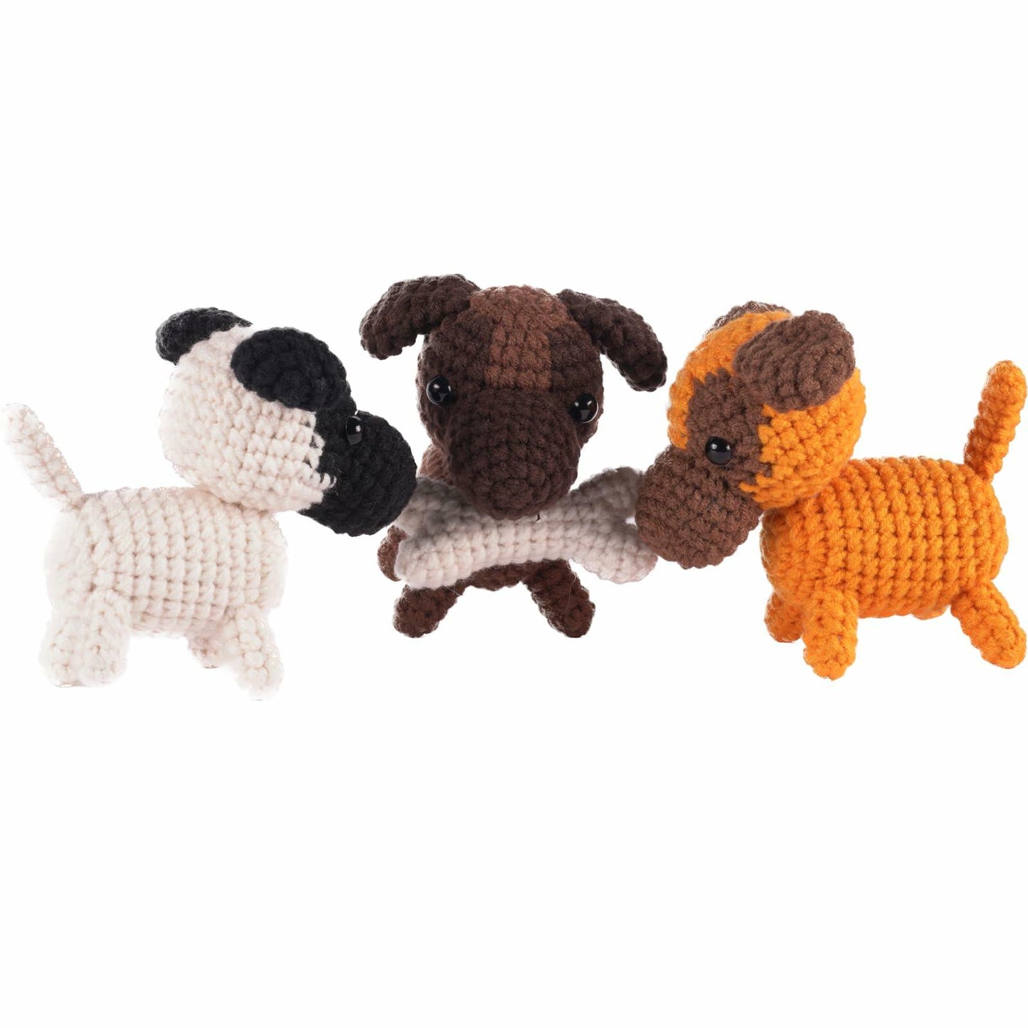 Finnacy Crochet Dog Kit Husky 3 pcs Yarn Hook Accessories Starter Kit
