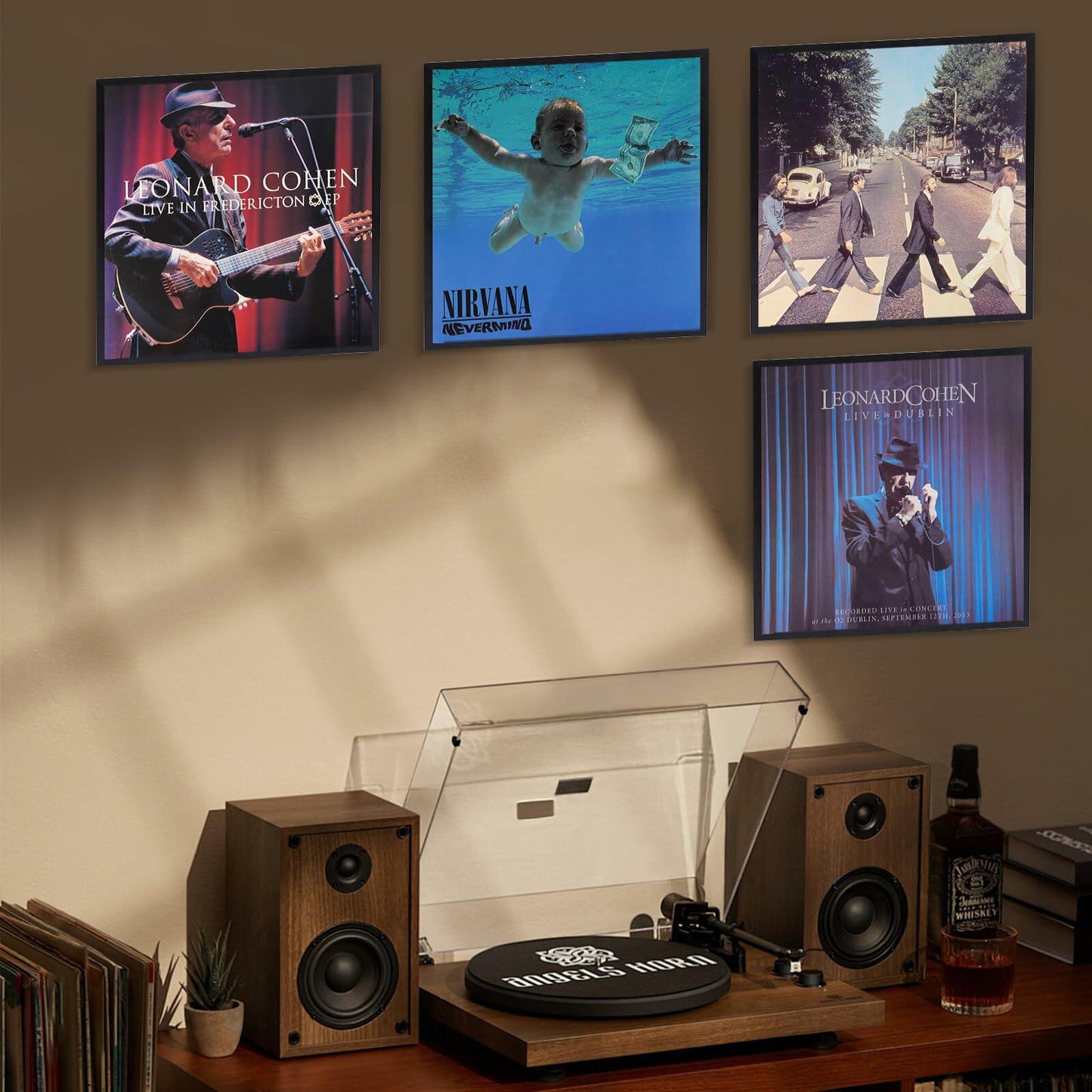 ZEDKEHO Vinyl Record Frame Aluminum 12.5x12.5 Black Wall Display LP Album