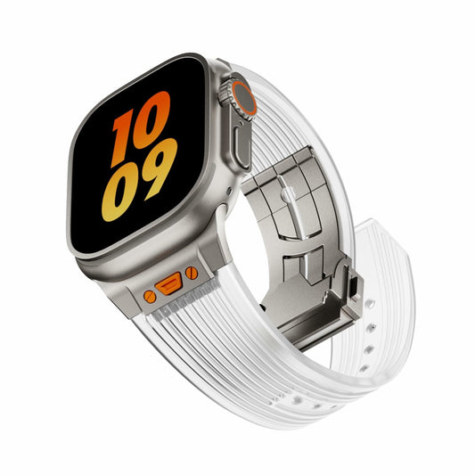 Jopinl Clear Silicone Watch Band for Apple Watch Ultra 49mm Transparent