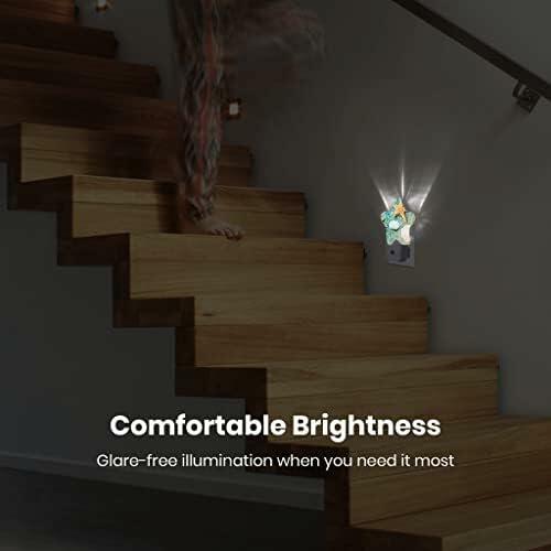 Caifujiqi Night Light Plug-in Dusk to Dawn Sensor White LED Energy Efficient