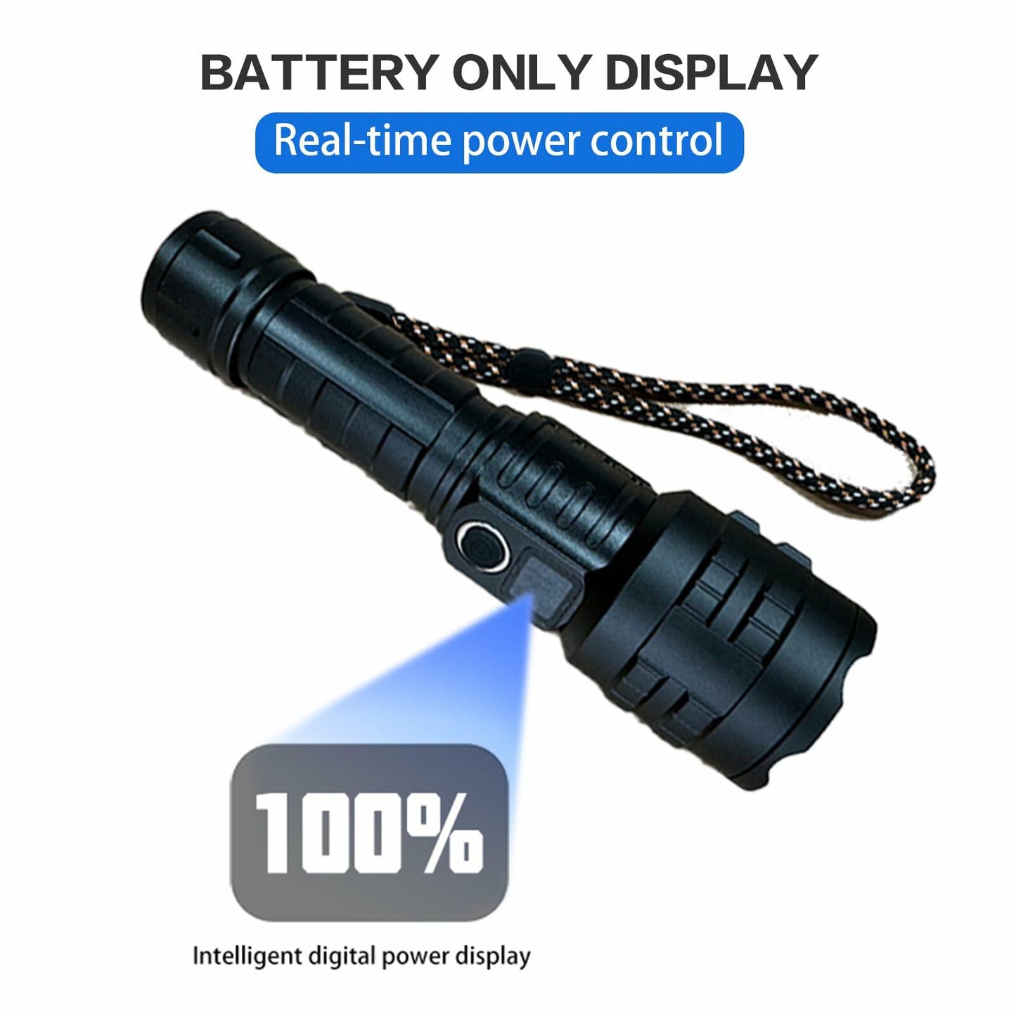 Wboxlizy Rechargeable Tactical Flashlight Waterproof Super Bright Black
