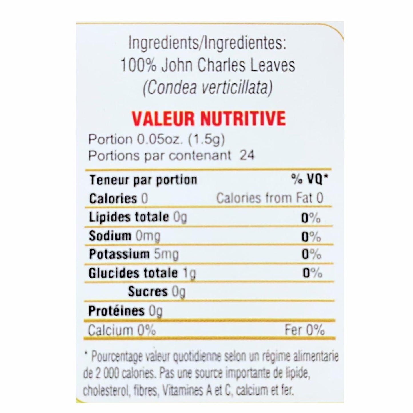 BestBy01/27 Jamaican John Charles Leaf Herbal Tea All Natural 24 Bags