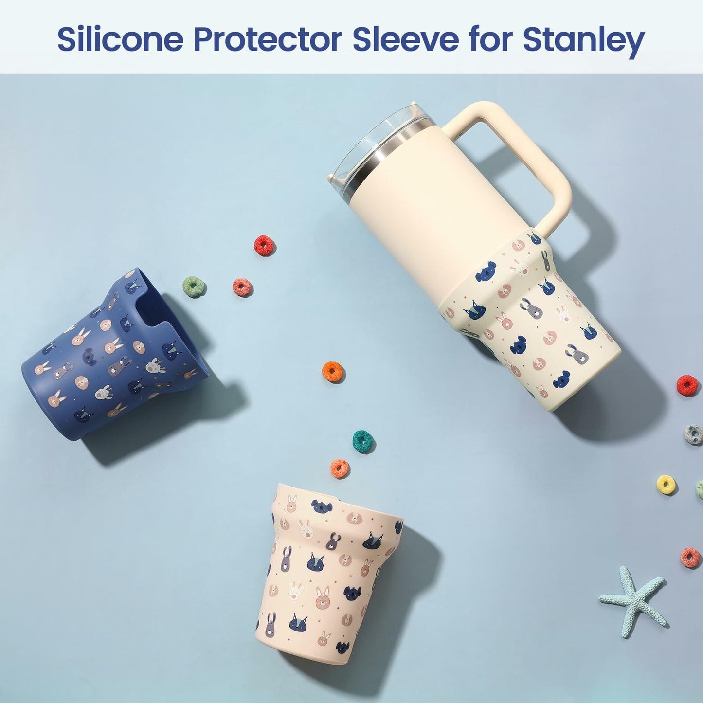 Uvafly Silicone Protector Sleeve Stanley Quencher 40oz Tumbler Halloween Purple