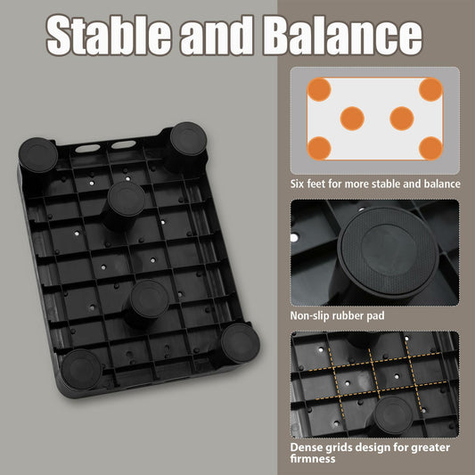 CHIKILLA Step Stool Non-Slip Portable Indoor Outdoor Black-Gray 3.4In