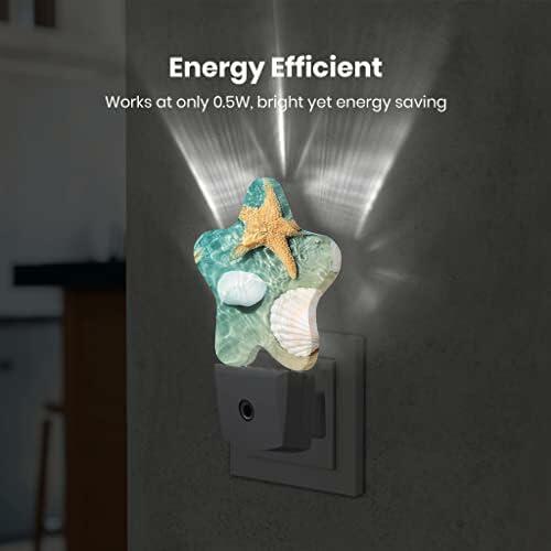 Caifujiqi Night Light Plug-in Dusk to Dawn Sensor White LED Energy Efficient