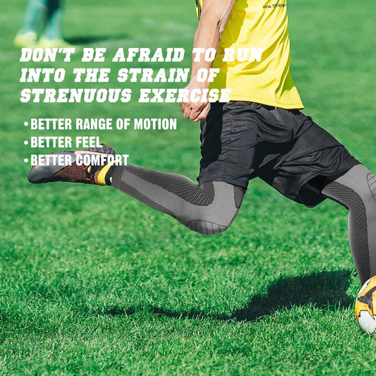 Mumian Full Leg Compression Sleeves with Strap Black 1 Pair Size XXX-Large