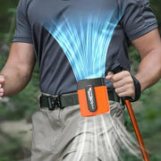 Quiwun Portable Waist Fan Clip On 8000mAh 5 Speeds Flashlight Orange
