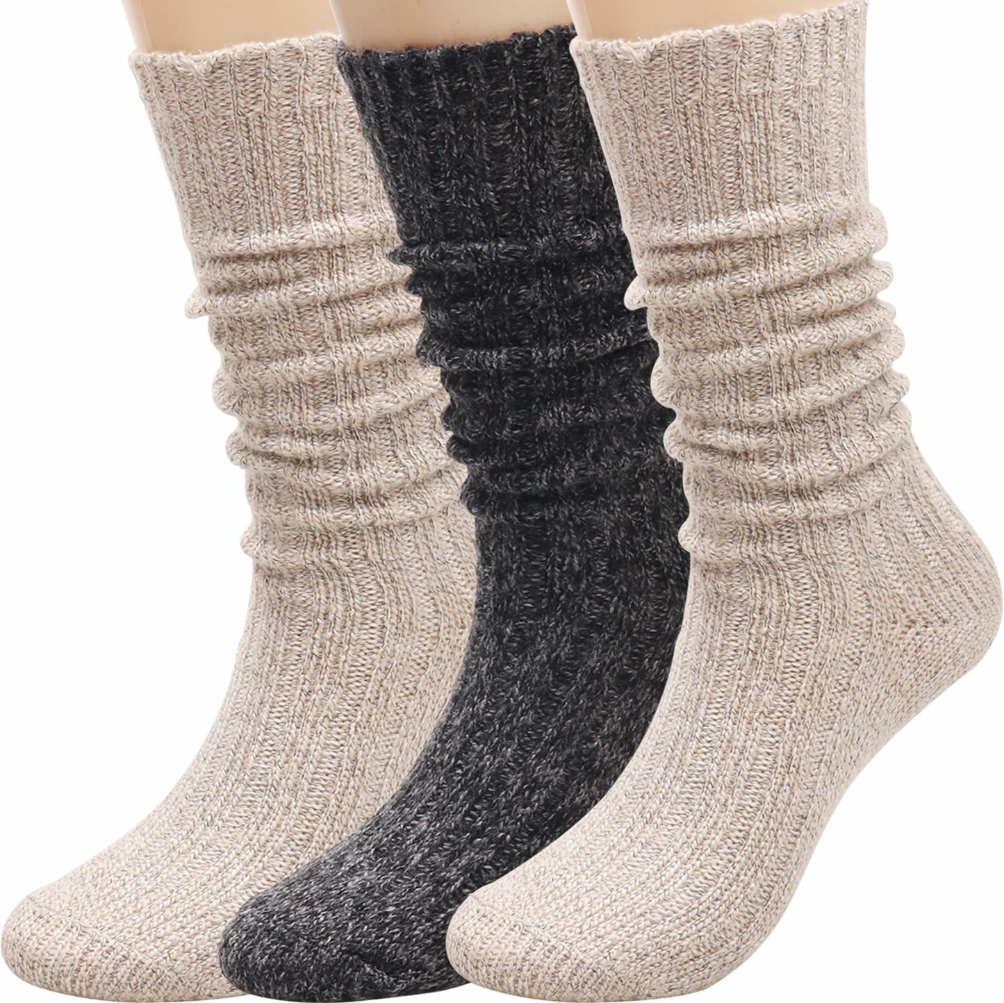 TINTAO Women’s Winter Cable Knit Knee High Boot Socks 3 Pairs Size 5-11 A25