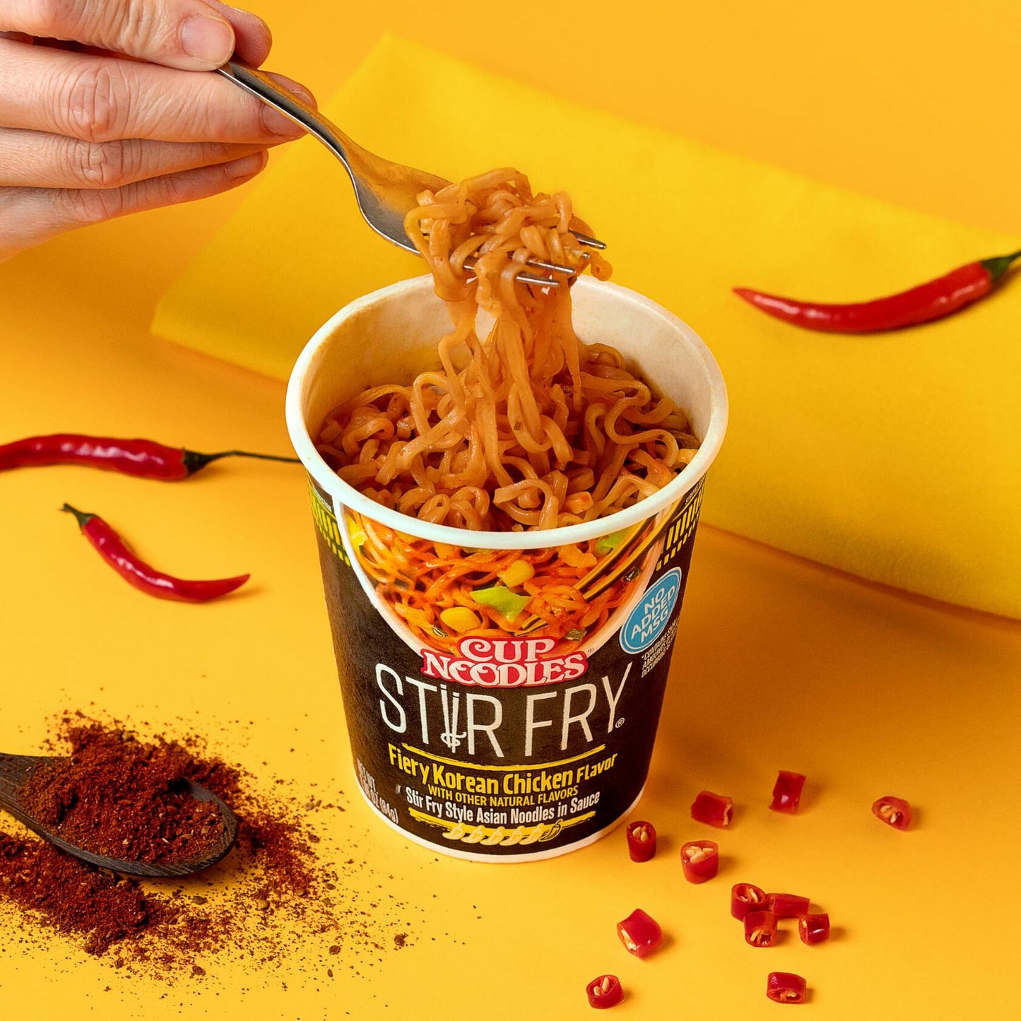 Nissin Cup Noodles Stir Fry Fiery Chicken Sauce 2.96oz Pack of 6