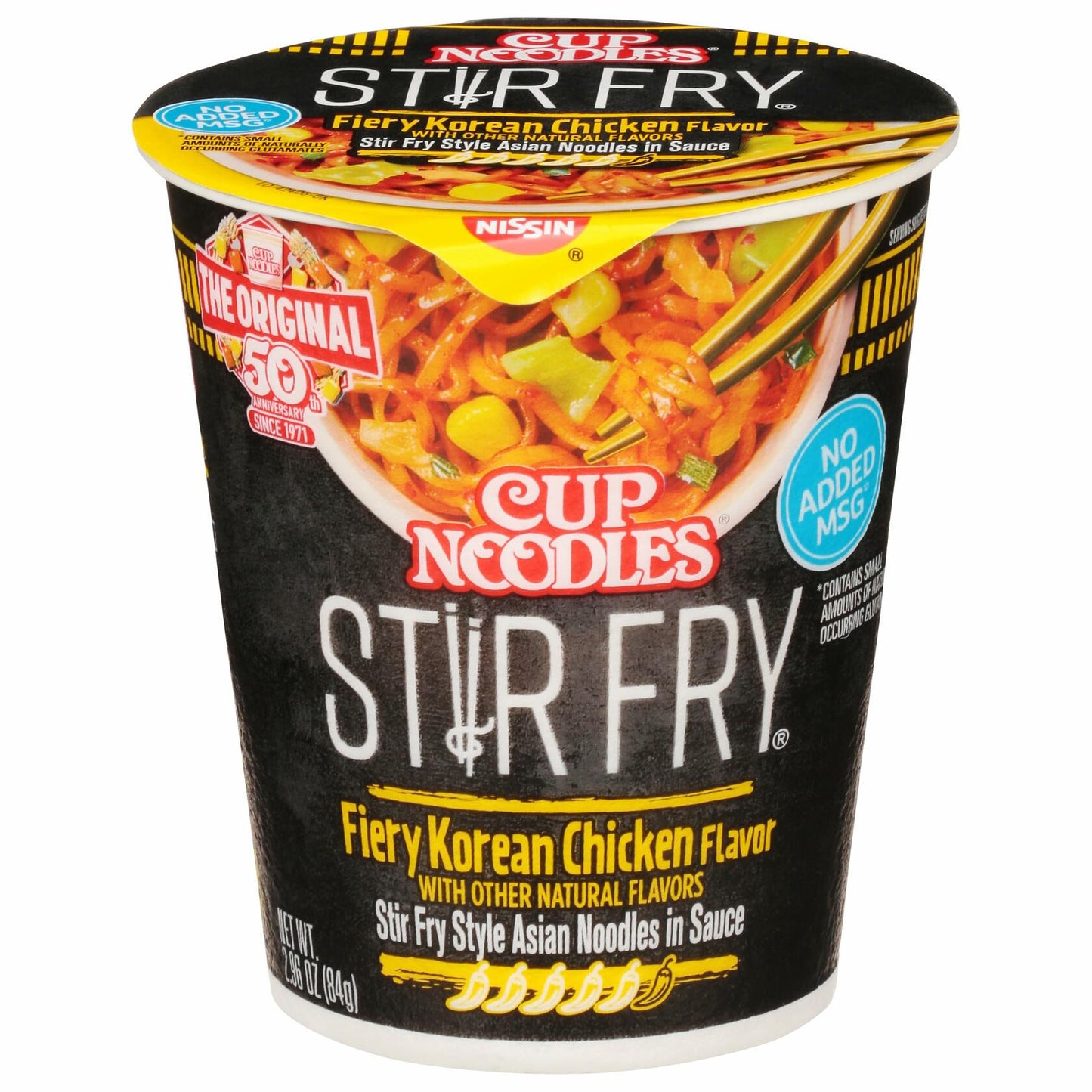 Nissin Cup Noodles Stir Fry Fiery Chicken Sauce 2.96oz Pack of 6