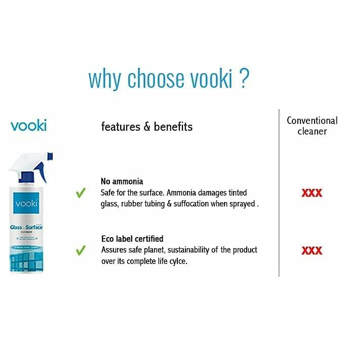 Vooki Ecofriendly Glass Surface Cleaner Spray 500ml Pack of 5
