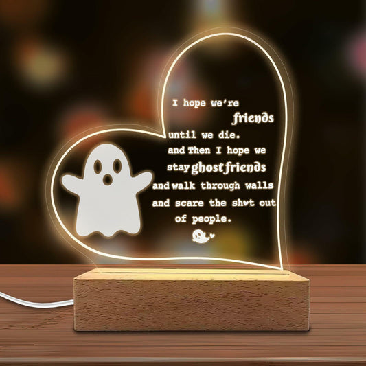 Werncy Cute Ghost Acrylic Desktop Sign Halloween Christmas Decor Transparent