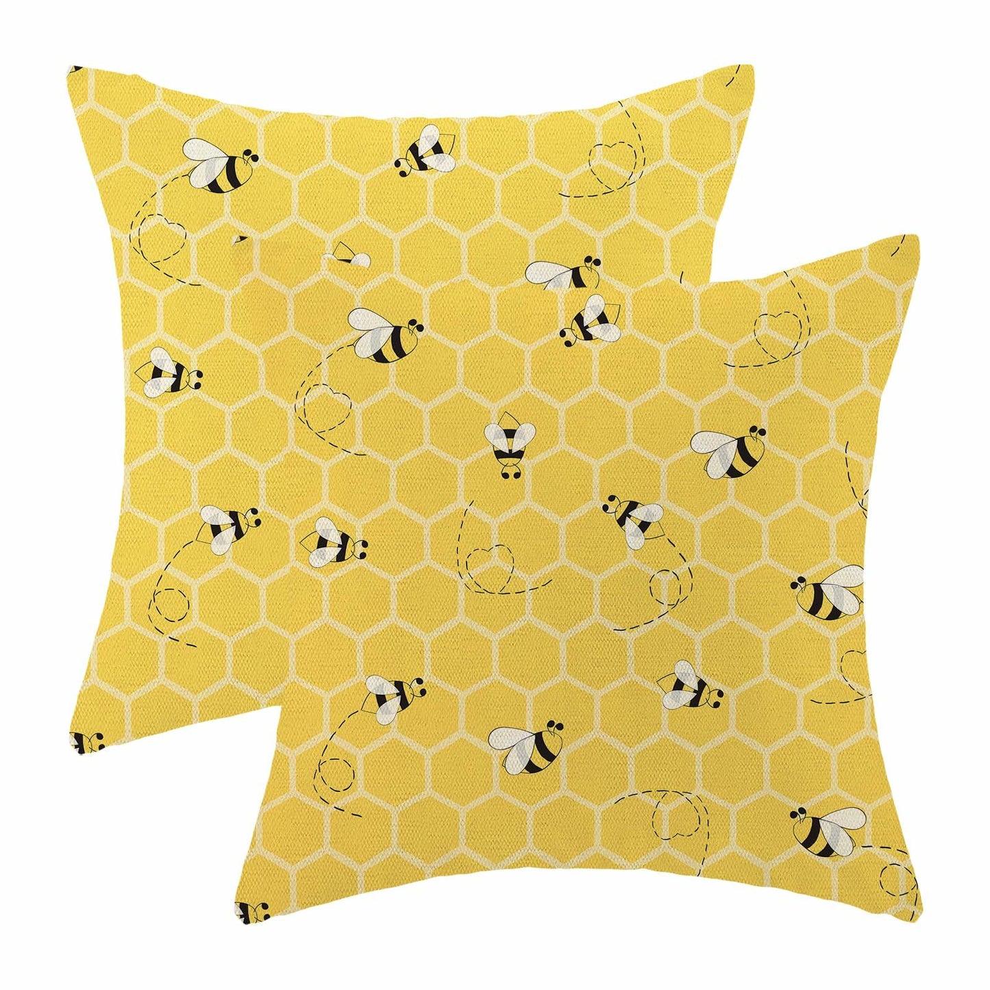 OFIRD Spring Easter Pillow Covers 18x18 Pack of 2 Pink Green Bunny Floral