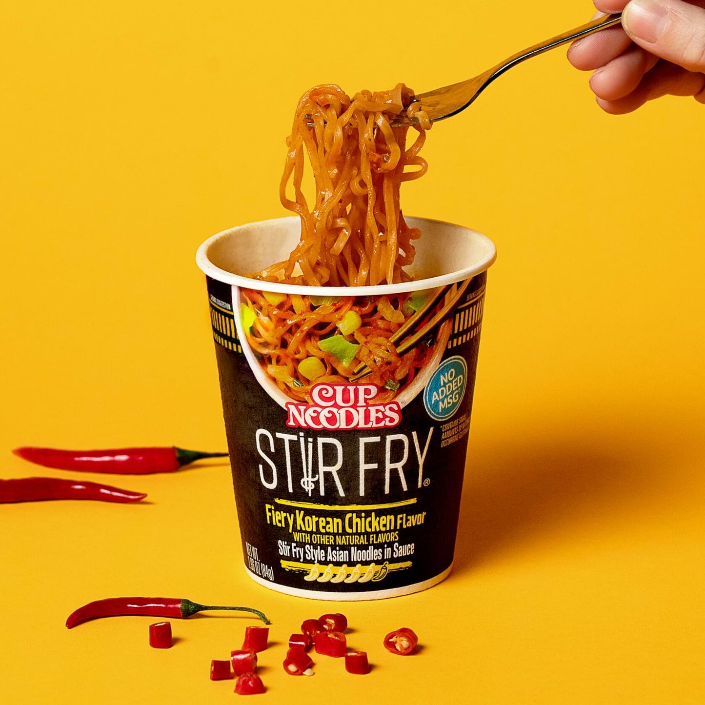 Nissin Cup Noodles Stir Fry Fiery Chicken Sauce 2.96oz Pack of 6