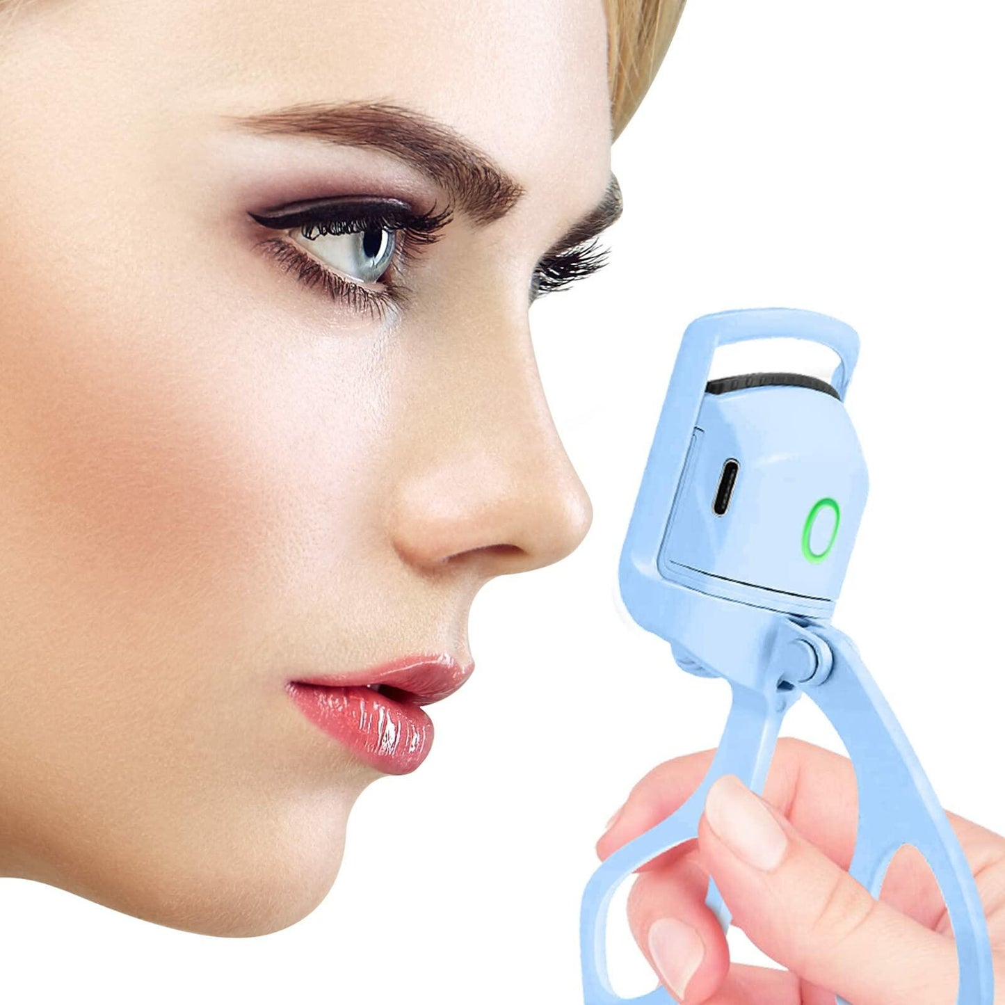 AIQIUSHA Heated Eyelash Curler Rechargeable 2 Modes Blue Size Blue
